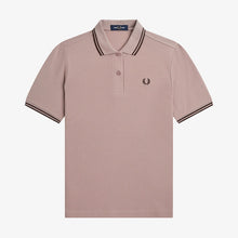 Load image into Gallery viewer, Fred Perry Ladies Dark Pink Polo with Burnt Tobacco Tipping