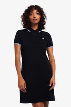 Load image into Gallery viewer, Fred Perry Ladies Polo Dress Black with White Twin Tipping
