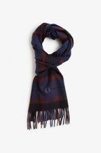 Load image into Gallery viewer, Fred Perry Lambswool Tartan scarf - Oxblood/Shaded stone
