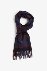 Fred Perry Lambswool Tartan scarf - Oxblood/Shaded stone