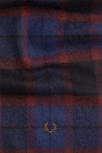 Fred Perry Lambswool Tartan scarf - Oxblood/Shaded stone