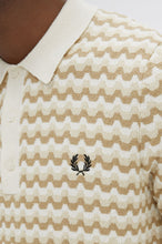 Load image into Gallery viewer, Fred Perry Boucle Jacquard Knitted Shirt in Ecru

