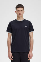 Load image into Gallery viewer, Fred Perry Black Twin Tipped Ringer T-Shirt
