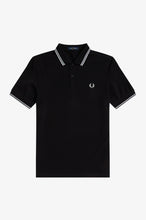 Load image into Gallery viewer, Fred Perry Black Polo with White Twin Tipping