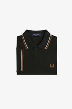 Load image into Gallery viewer, Fred Perry Night Green Polo with Dusky Blue / Dark Caramel Tip