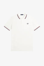 Load image into Gallery viewer, Fred Perry Snow White Polo With Burnt Red and Navy Twin Tipping