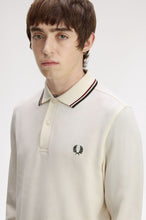 Load image into Gallery viewer, Fred Perry Ecru/Brandy/Green Long Sleeve Polo