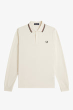 Load image into Gallery viewer, Fred Perry Ecru/Brandy/Green Long Sleeve Polo