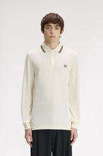 Load image into Gallery viewer, Fred Perry Ecru/Brandy/Green Long Sleeve Polo
