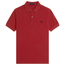 Load image into Gallery viewer, Fred Perry Blood Red with Dark Navy Crest detailing