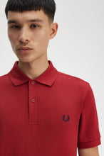 Load image into Gallery viewer, Fred Perry Blood Red with Dark Navy Crest detailing