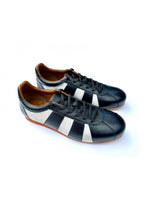 Load image into Gallery viewer, Delicious Junction Black & White Chad Leather Trainer