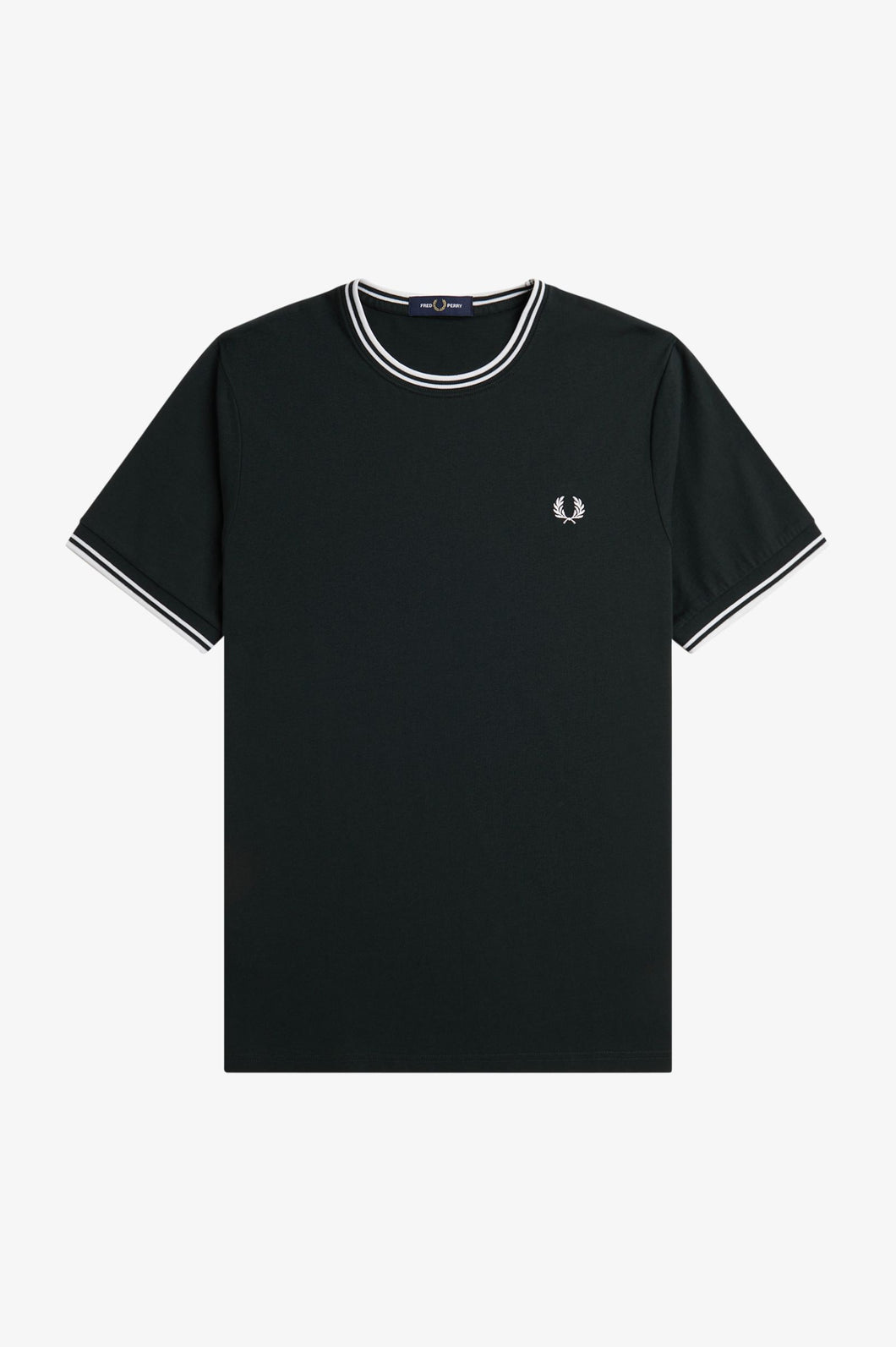 Fred Perry Dark Green Twin Tipped Ringer T-Shirt