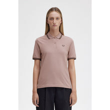 Load image into Gallery viewer, Fred Perry Ladies Dark Pink Polo with Burnt Tobacco Tipping