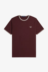 Fred Perry Oxblood Twin Tipped Ringer T-Shirt