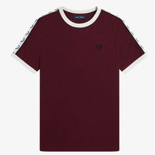 Load image into Gallery viewer, Fred Perry Ladies Oxblood Taped Ringer Tee
