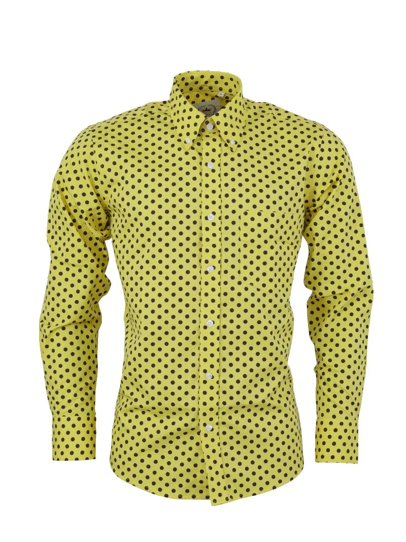 Relco Yellow Polka Dot Shirt