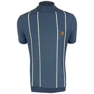 Trojan Airforce blue Turtleneck with White Striped Detailing
