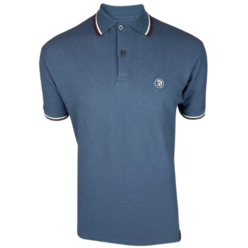 Trojan Airforce Blue Twin Tipped Textured Polo