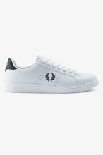 Load image into Gallery viewer, Fred Perry Classic White Trainer with Navy Detail
