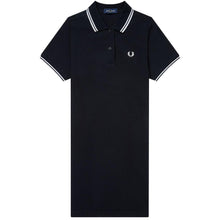 Load image into Gallery viewer, Fred Perry Ladies Polo Dress Black with White Twin Tipping
