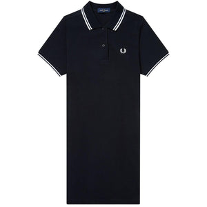 Fred Perry Ladies Polo Dress Black with White Twin Tipping