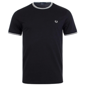 Fred Perry Black & White Twin Tipped Ringer T-Shirt