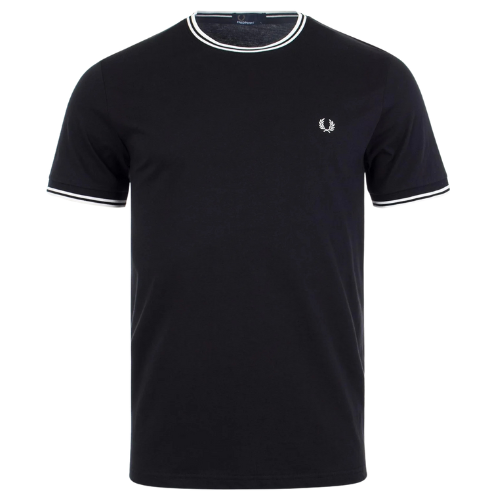 Fred Perry Black & White Twin Tipped Ringer T-Shirt