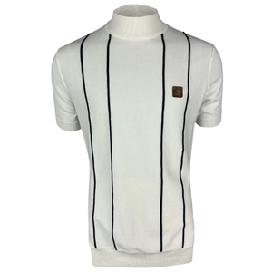 Trojan Ecru Turtleneck with Navy Striped Detailing