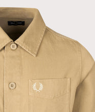 Load image into Gallery viewer, Fred Perry Overshirt - Warm Stone with White Laurel detailing
