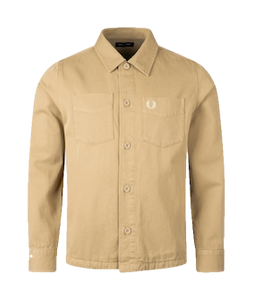 Fred Perry Overshirt - Warm Stone with White Laurel detailing