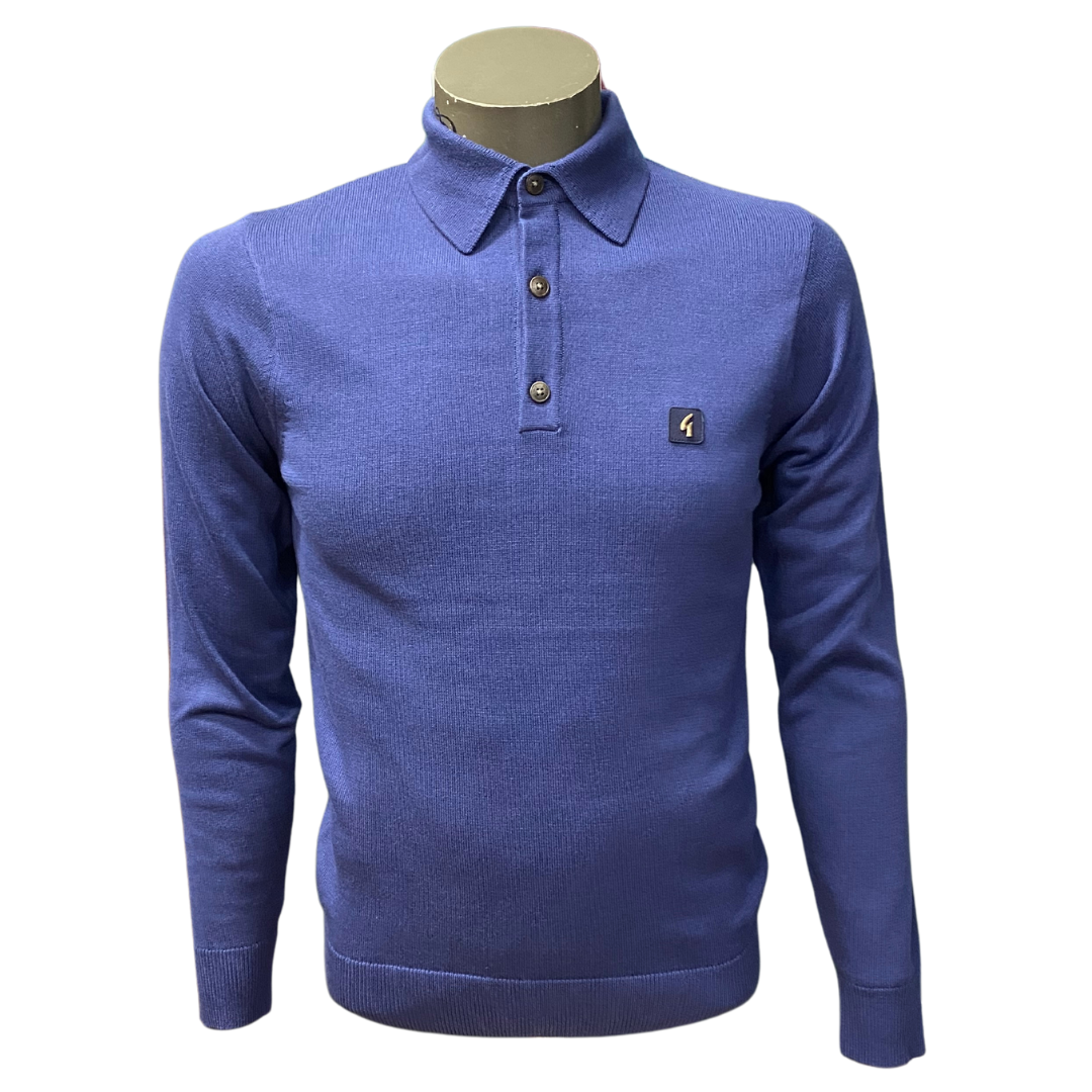 Gabicci Royal Blue Francesco Long Sleeve Polo. Rebirth of Cool