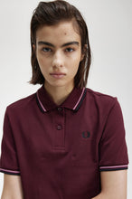 Load image into Gallery viewer, Fred Perry Ladies Oxblood Polo with Dusty Rose and Black Tipping
