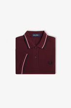 Load image into Gallery viewer, Fred Perry Ladies Oxblood Polo with Dusty Rose and Black Tipping
