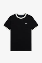 Load image into Gallery viewer, Fred Perry Ladies Black Taped Ringer Tee
