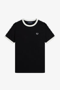 Fred Perry Ladies Black Taped Ringer Tee