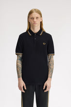 Load image into Gallery viewer, Fred Perry Back Polo with Ecru and Dark Caramel Tipping
