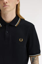 Load image into Gallery viewer, Fred Perry Back Polo with Ecru and Dark Caramel Tipping
