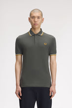 Load image into Gallery viewer, Fred perry Field Green Polo with Ecru and Gold Tipping
