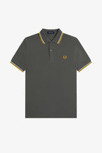 Load image into Gallery viewer, Fred perry Field Green Polo with Ecru and Gold Tipping

