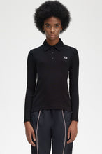 Load image into Gallery viewer, Fred Perry Long Sleeve Ribbed Polo Shirt Black
