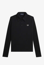 Load image into Gallery viewer, Fred Perry Long Sleeve Ribbed Polo Shirt Black
