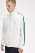 Load image into Gallery viewer, Fred Perry Snow White Mesh Taped Track Jacket

