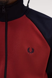 Fred Perry Contrast Burnt Red and Navy Track Jacket