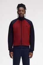 Load image into Gallery viewer, Fred Perry Contrast Burnt Red and Navy Track Jacket
