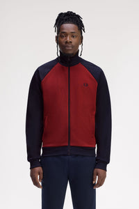 Fred Perry Contrast Burnt Red and Navy Track Jacket
