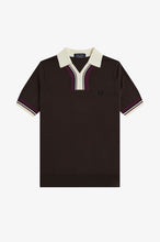 Load image into Gallery viewer, Fred Perry brown tipped open neck knit shirt
