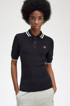 Load image into Gallery viewer, Fred Perry Ladies Black Knit with White and Grey Tipping
