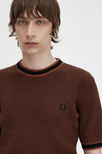 Load image into Gallery viewer, Fred Perry Brown Textured Knitted Tshirt
