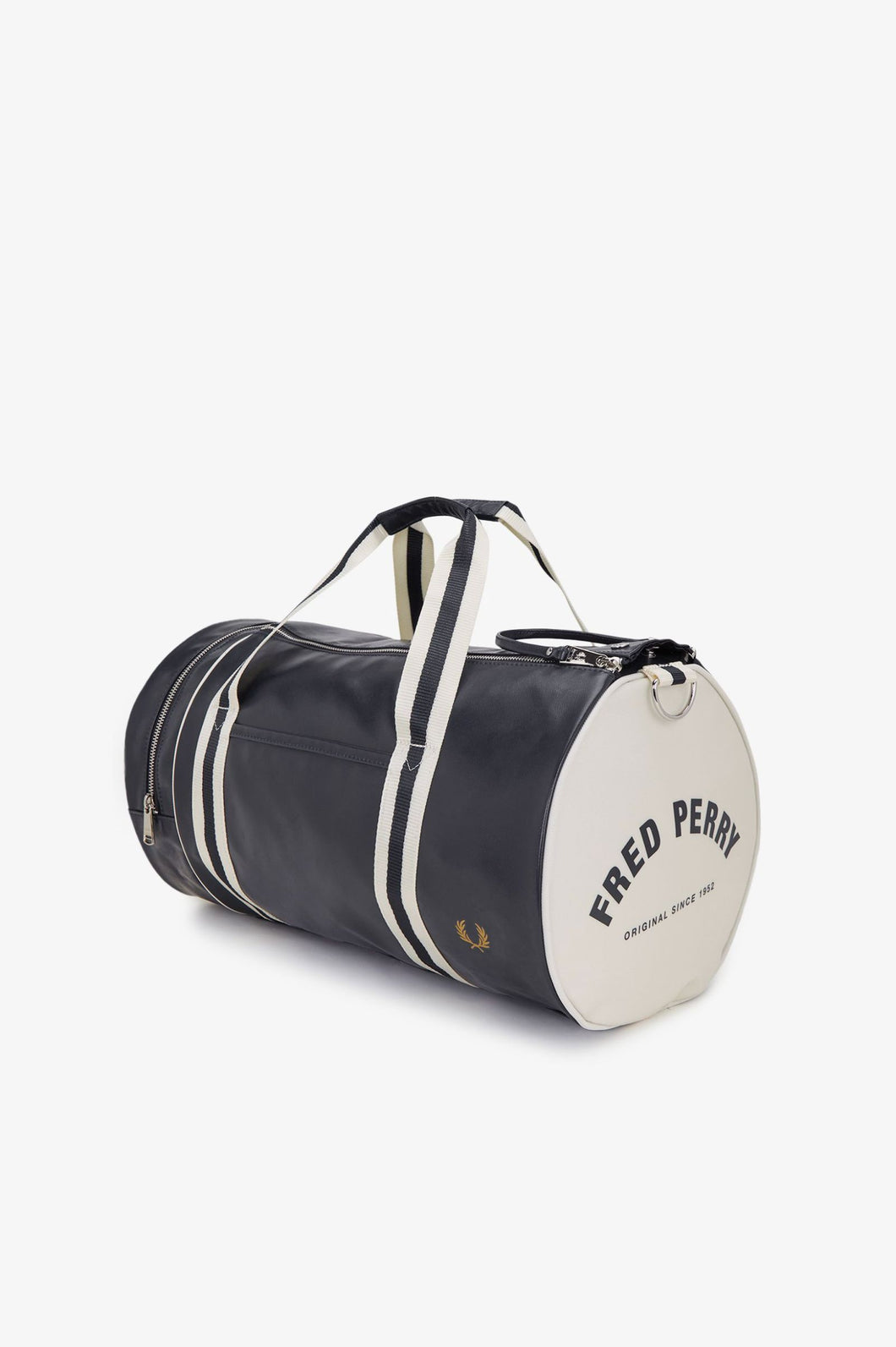 Fred Perry Carbon Blue & White Barrel Bag